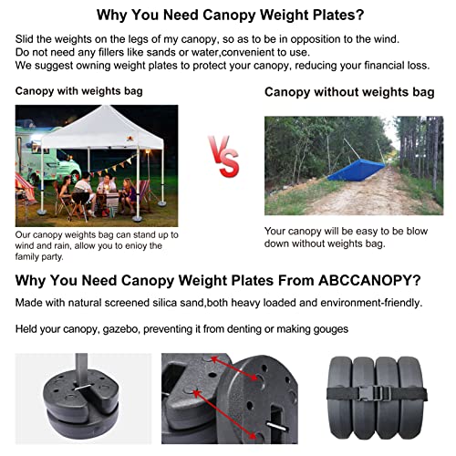 ABCCANOPY Easy Canopy Weights with Lock Design for Wind Resistance, No Sliding, Stably Secure Tents, Canopies, and Umbrellas at Outdoor Events, 4Pack (27LB)