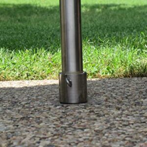 Cool Pool Stainless Steel Deck Mounted Umbrella Sleeve with Umbrella Adapter and Flush Mount Cap Cover