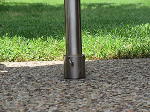 Cool Pool Stainless Steel Deck Mounted Umbrella Sleeve with Umbrella Adapter and Flush Mount Cap Cover