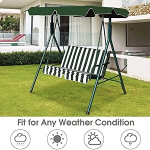 KFJZGZZ Swing Canopy Top Cover Replacement Canopy, 2 and 3 Seater Swing Replacement Top Cover for Garden Outdoor Waterproof, UV Block Replacement Canopy for Swing Seat (Top Cover +Chair Cover)