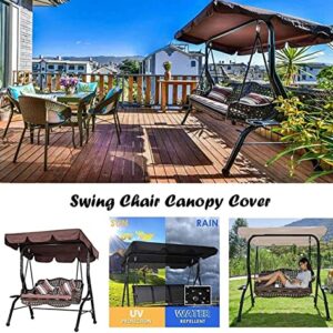 KFJZGZZ Swing Canopy Top Cover Replacement Canopy, 2 and 3 Seater Swing Replacement Top Cover for Garden Outdoor Waterproof, UV Block Replacement Canopy for Swing Seat (Top Cover +Chair Cover)