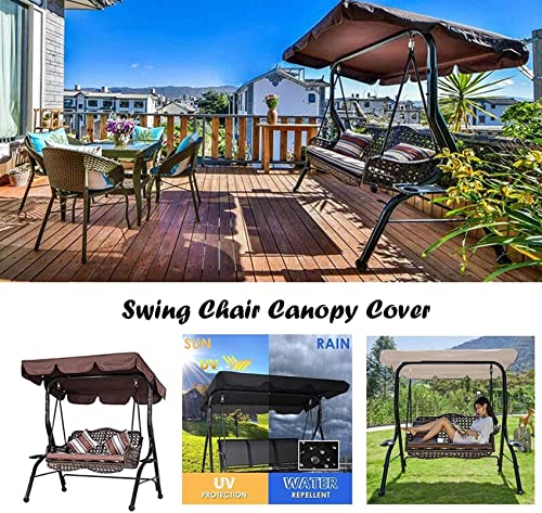 KFJZGZZ Swing Canopy Top Cover Replacement Canopy, 2 and 3 Seater Swing Replacement Top Cover for Garden Outdoor Waterproof, UV Block Replacement Canopy for Swing Seat (Top Cover +Chair Cover)