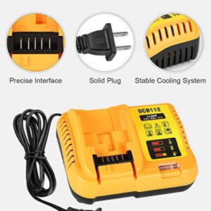 Replacement for Dewalt 20V Battery Charger DCB112, Compatible with Dewalt 12V 20V Max Lithium Battery DCB201 DCB204 DCB205 DCB206 DCB120 DCB127 DCB112 DCB115 DCB118 DCB107 DCB105 DCB102