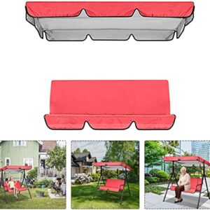 KFJZGZZ 1PC Set Swing Chair Canopy Replacement Cover,Swing Canopy Cover 2 & 3 Seater Waterproof Windproof Anti-Uv Hammock Replacement Canopy Roof Sun Shade Cover (Top Cover +Chair Cover)