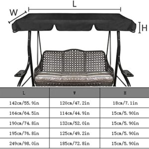 KFJZGZZ 1PC Set Swing Chair Canopy Replacement Cover,Swing Canopy Cover 2 & 3 Seater Waterproof Windproof Anti-Uv Hammock Replacement Canopy Roof Sun Shade Cover (Top Cover +Chair Cover)