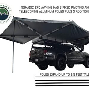 Nomadic OVS Awning 270 Passenger Side - Dark Gray Cover with Black Cover Universal