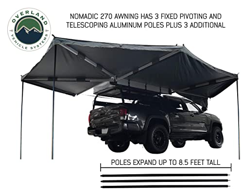 Nomadic OVS Awning 270 Passenger Side - Dark Gray Cover with Black Cover Universal