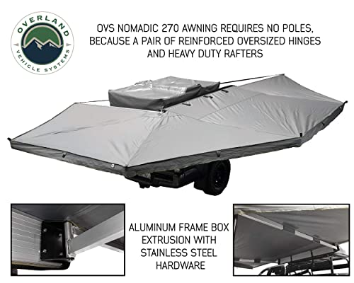 Nomadic OVS Awning 270 Passenger Side - Dark Gray Cover with Black Cover Universal