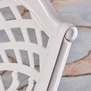 Christopher Knight Home Brody Outdoor White Cast Aluminum Arm Chair (Set of 2)