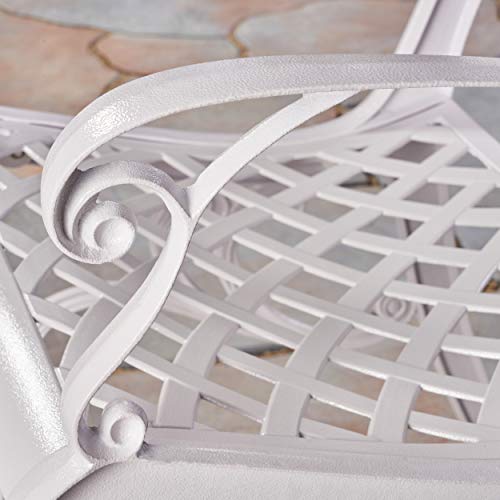 Christopher Knight Home Brody Outdoor White Cast Aluminum Arm Chair (Set of 2)