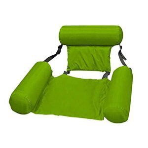 swimming floating fordable chair pool seats inflatable bed adult lounge chair (green)