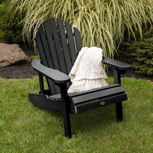 Highwood AD-CHL1-BKE Hamilton Made in the USA Adirondack Chair, Adult Size, Black