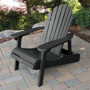 Highwood AD-CHL1-BKE Hamilton Made in the USA Adirondack Chair, Adult Size, Black