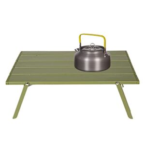 small camping table – mini green folding beach picnic table,camping tent table camping meal portable coffee table home bed aluminum plate table army green ??