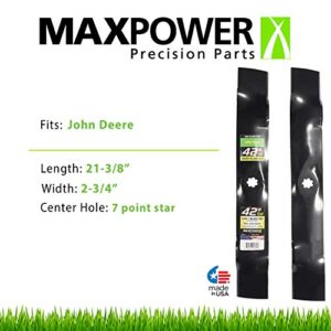 Maxpower 561811B 2 Set of 3-N-1 Blades for Many 42 in. Cut John Deere Mowers, Replaces OEM #'s GX22151, GY20850, 50-3231