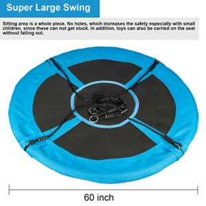 Homde 60 Inch Flying Saucer Swing Anti-Fade Tree Swing Set with 2pcs 5ft Extra Long Strap Load 2200lbs