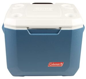 coleman portable cooler with wheels xtreme wheeled cooler, 50-quart, blue/white