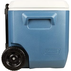 Coleman Portable Cooler with Wheels Xtreme Wheeled Cooler, 50-Quart, Blue/White