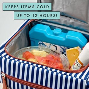 Cool Coolers by Fit + Fresh, XL Freezer Ice Block, Large and Powerful Ice Pack, Perfect for Insulated Cooler, Beach Bag, Backpack Cooler & More, 1PK, Blue