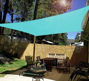windscreen4less 16′ x 20′ rectangle sun shade sail – solid turquoise durable uv shelter canopy for patio outdoor backyard – custom