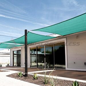 Windscreen4less 16' x 20' Rectangle Sun Shade Sail - Solid Turquoise Durable UV Shelter Canopy for Patio Outdoor Backyard - Custom