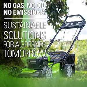 Greenworks 40V 21" Brushless (Smart Pace) Self-Propelled Lawn Mower, 2 x 4Ah USB (Power Bank) Batteries and Charger Included MO40L4413