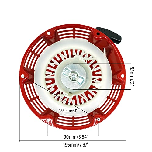 LUSQI GX240 GX270 Recoil Starter Assembly, Pull Start Recoil Starter for Honda GX240 GX270 8HP 9HP Engine Part 28400-ZE2-W01ZA, 28400-ZE2-W01ZB, 28400-ZE2-W01ZN, Red