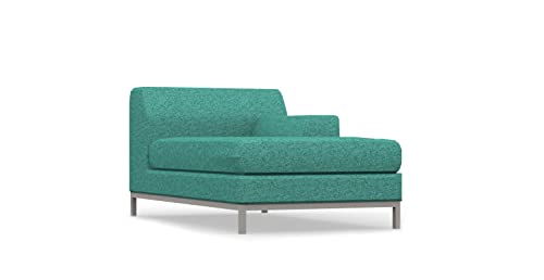 COMFORTLY Chaise Lounge Slipcover Replacement Hand Made Compatible with KRAMFORS Chaise Longue Armrest Right - Covers ONLY (Heavy Duty - Azur)