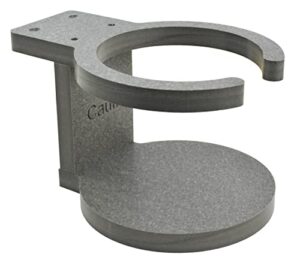 poly cup holder for adirondack chair or patio, fits standard- large cups (charcoal gray)