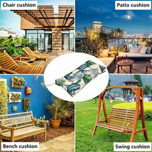 Outdoor Waterproof Bench Cushion, 51"x20", Flower Swing Cushion Patio Furniture Cushions 3 Seater, for Garden Patio Furniture Lounger Bench (Leaf, 51x20 in)