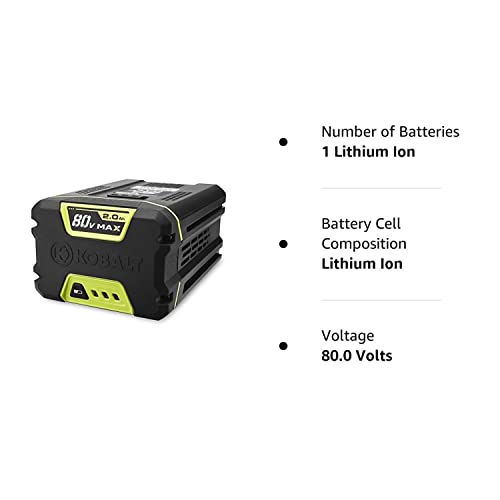 Kobalt 80-Volt Lithium Ion (Li-ion) Cordless Power Equipment Battery