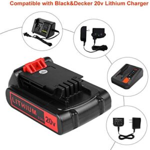 KINGTIANLE 2.5Ah 20V Max Lithium Battery Replacement for Black and Decker 20V Lithium Battery LED Indicator LBXR20 LBXR20-OPE LB20 LBX20 LBX4020 LB2X4020 Cordless Tools Batteries