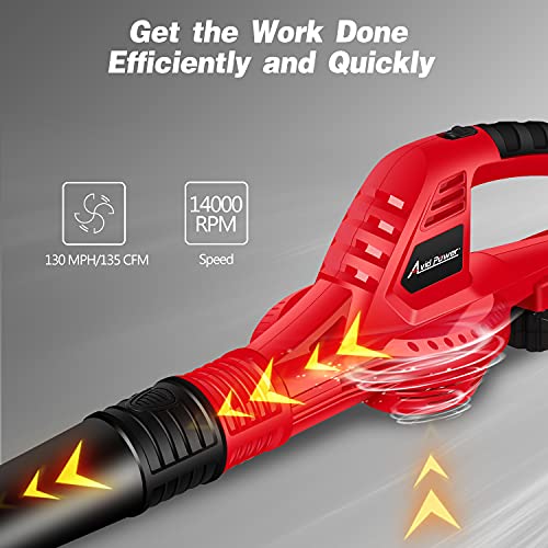 AVID POWER Leaf Blower, 20V Cordless Leaf Blower with 2.0Ah Battery and Charger, 130 MPH Electric Leaf Blower Light Duty