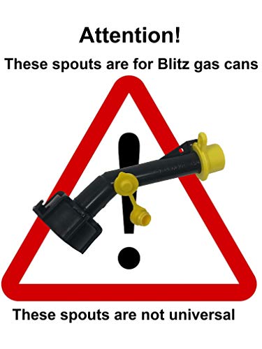 2 - Mr. Yellow Cap Fuel Gas Can Jug Spouts Nozzles, Rings & Caps, replaces Blitz 900302 900092 900094 Old Style - Please Read Description Thoroughly Before Ordering! Thank You