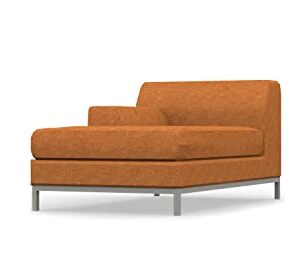 COMFORTLY Chaise Lounge Slipcover Replacement Hand Made Compatible with KRAMFORS Chaise Longue Armrest Left - Covers ONLY (Crown - Amber)