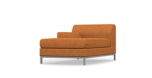 COMFORTLY Chaise Lounge Slipcover Replacement Hand Made Compatible with KRAMFORS Chaise Longue Armrest Left - Covers ONLY (Crown - Amber)