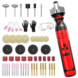 pretec chainsaw sharpener cordless, electric handheld chainsaw sharpening kit,high speed chainsaw chain sharpener electric tool with 54pcs sharpening wheels, angle attachment
