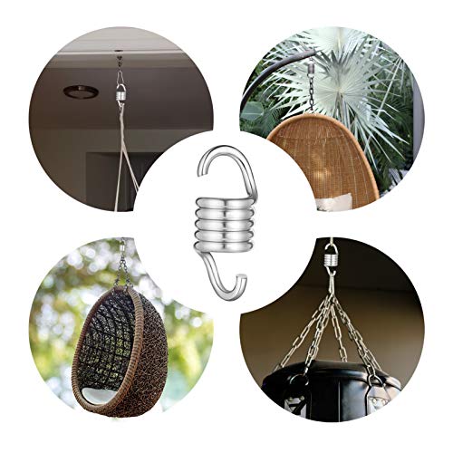 OWAYOTO Porch Swing Springs Hammock Chair Spring Punching Bag Spring Hangers Extension Spring Suspension Hook Ceiling Mount Porch Swings 2 pcs