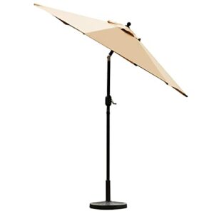 Sunnyglade 7.5' Patio Umbrella Outdoor Table Market Umbrella with Push Button Tilt/Crank, 6 Ribs (Tan)