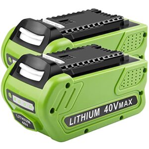 2-pack high-output 6.0ah 40v battery for greenworks 40-volt tools battery (g-max 40v system)