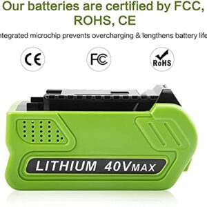 2-Pack High-Output 6.0Ah 40V Battery for GREENWORKS 40-Volt Tools Battery (G-MAX 40V System)