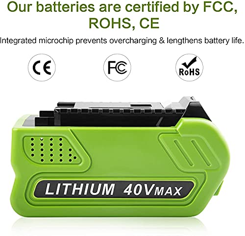 2-Pack High-Output 6.0Ah 40V Battery for GREENWORKS 40-Volt Tools Battery (G-MAX 40V System)