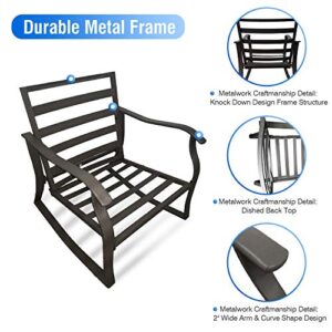 Casualstay Patio Chair Set of 2 Rocking Chairs with Comfortable Super Thick Back&seat Cushion,Durable Steel Frame Good Choice for Outdoor, Indoor,Home,Bistro Conversation Occasions