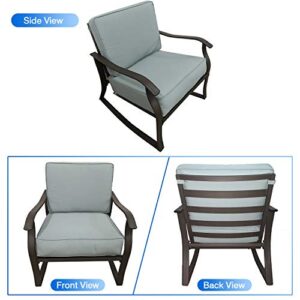 Casualstay Patio Chair Set of 2 Rocking Chairs with Comfortable Super Thick Back&seat Cushion,Durable Steel Frame Good Choice for Outdoor, Indoor,Home,Bistro Conversation Occasions