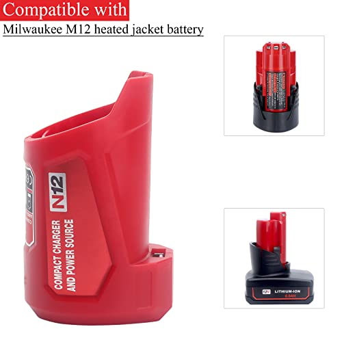 Lasica M12 Battery Charger and Portable Power Source Adapter 48-59-1201, 49-24-2310 Compatible with Milwaukee M12 12V Heated Jacket Battery (M12 USB Charger Adapter-ONLY)