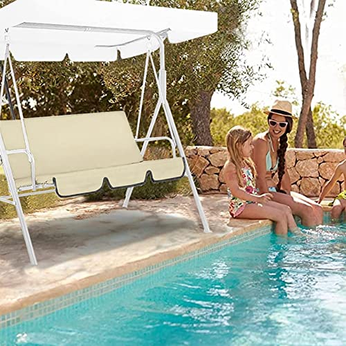 BTURYT Waterproof Swing Seat Cover,Swing Cushion Cover Replacement,Dustproof Protective Covers for 3 Seat Garden Swing Chair Cushions-(Chair Cover only)