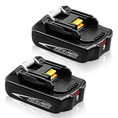 2-Pack BL1830B 18 Volt 3.0Ah Lithium-ion Replacement Battery Compatible with Makita 18V Battery BL1815 BL1820 BL1820B BL1835 BL1840 BL1850 BL1860 LXT400 Cordless Power Tools Batteries