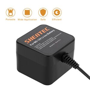 Shentec 12V Li-ion Battery Charger Compatible with Black and Decker 12V BL1110 BL1310 BL1510 LB12 LBX12 LBXR12 Pod Style Battery (Not Compatible with Firestorm Battery and PS130 Battery Ni-MH/Ni-CD)