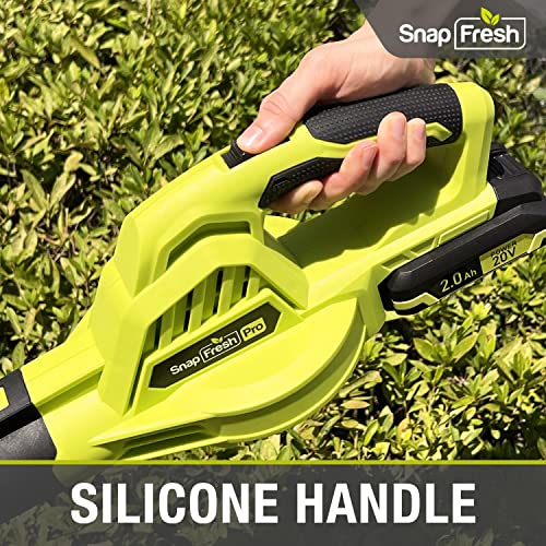 Cordless Leaf Blower - SnapFresh 20V Cordless Leaf Blower with 2.0Ah Li-ion Battery & Fast Charger, 130 MPH 140CFM Electric Leaf Blower Battery Powered Lightweight Sweeper for Sidewalk Hard Surfaces