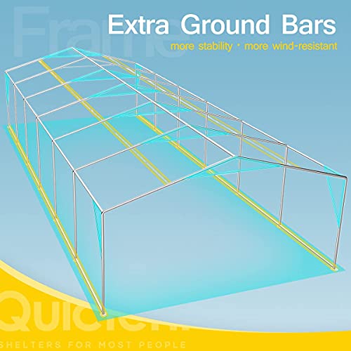 Quictent 20'x 40' Upgraded Galvanized Heavy Duty Gazebo Party Wedding Tent Canopy Carport Shelter with Carry Bags(20x40, White)